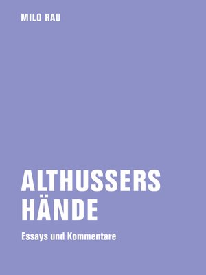 cover image of Althussers Hände